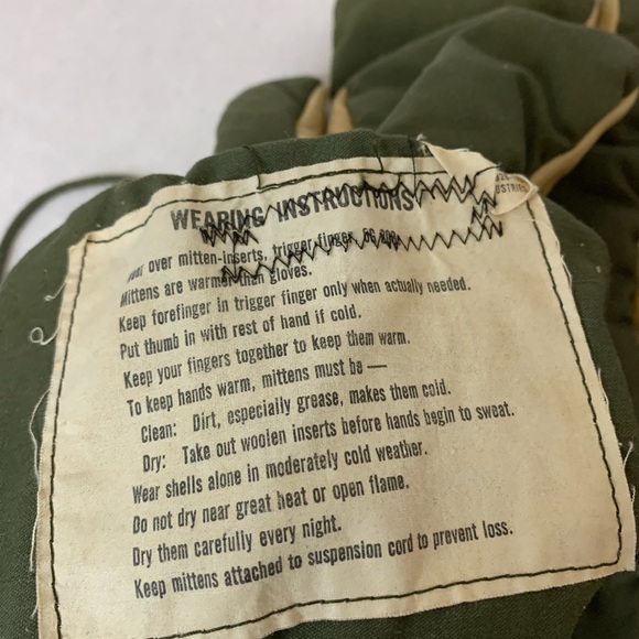 Vintage ‘65 Mittens Military Trigger Finger Glove Leather L USA W/ Wool Liners. - Picture 8 of 11